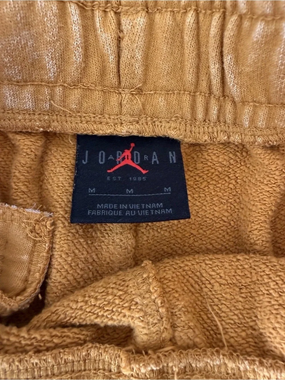 Jordan Mens M Mustard Heavyweight Jogger Pants with Logo Patch